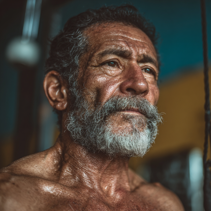 Grupo de adultos mayores ejercitándose